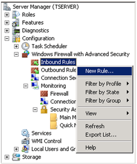  configure Windows Firewall in Window Server 2008 or in Window Server 2008 R2