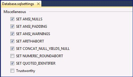 you will find Database.sqlsettings and ServerSelection.sqlpolicy