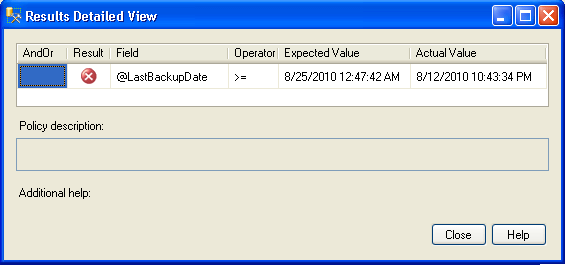 When you click a View link under Details, you will be able to see a detailed result