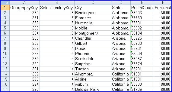 xcel spreadsheet