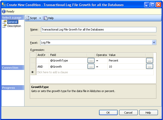 Under Expression select Field value as @GrowthType 