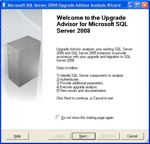 sql server upgrade advisor analysis wizard
