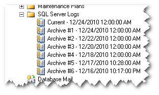 sql server only keeps the last 7 logs