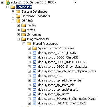 the script will create the following procedures in the database