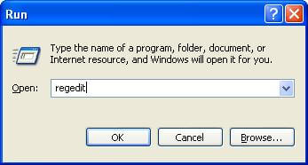 run the regedit as shown