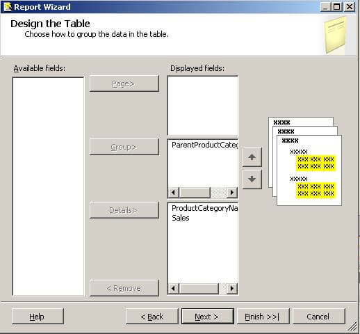 eport wizard design table complete