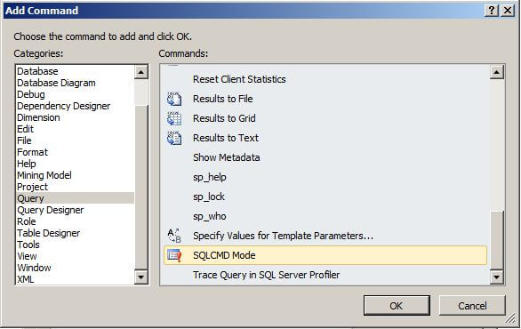 SQL Server Management Studio SQLCMD mode option