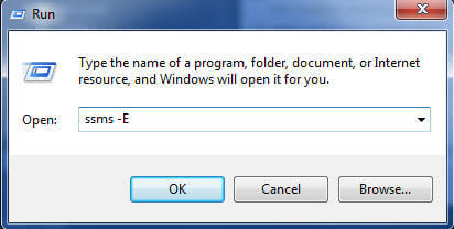 specify the e- switch to open ssms