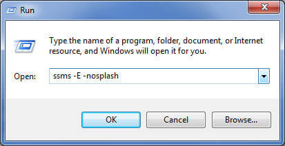 open ssms without the splash screen