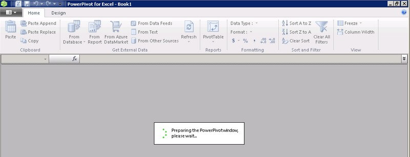 powerpivot workbook opens as a process withen the excel workbook