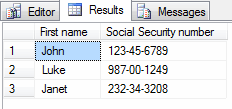 results of dynamic sql