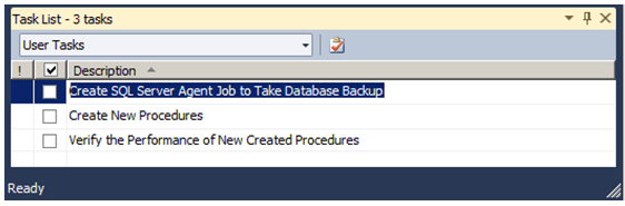 SQL Server Task List Feature in SQL Server Management Studio