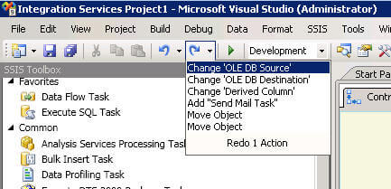 SSIS Redo Drop Down List