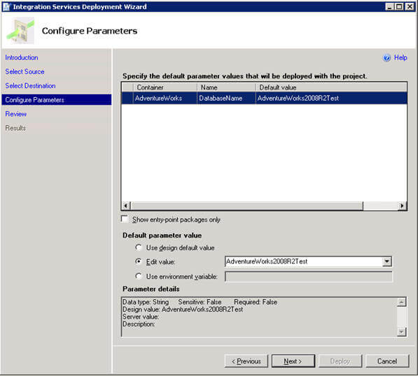 configure parameters