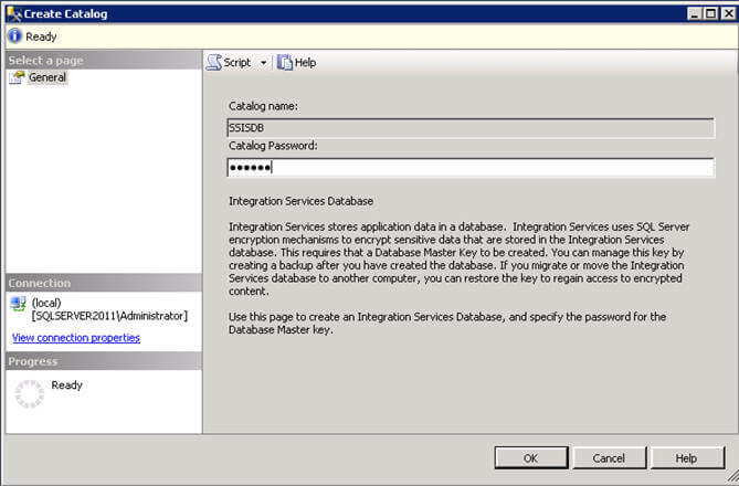 catalog name appears as ssisdb