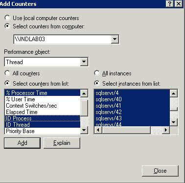 select all the instances that begin with "sqlservr"