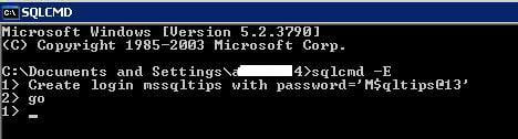 Create a SQL Server Login in SQLCMD