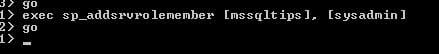 Add SQL Server sysadmin rights to the new login