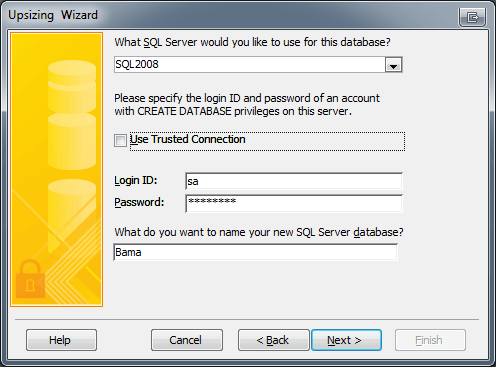 Microsoft Access Upsizing Wizard Connection String