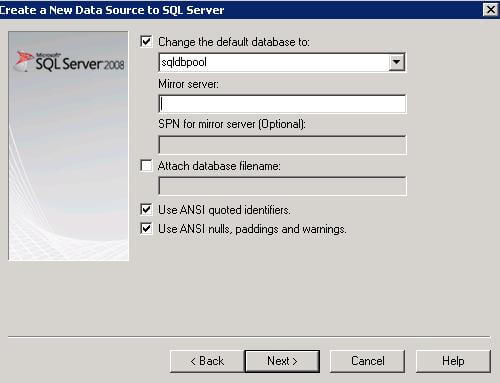 create new sql server data source