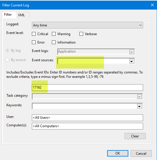 windows event viewer start time