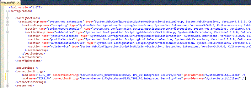 web config sample
