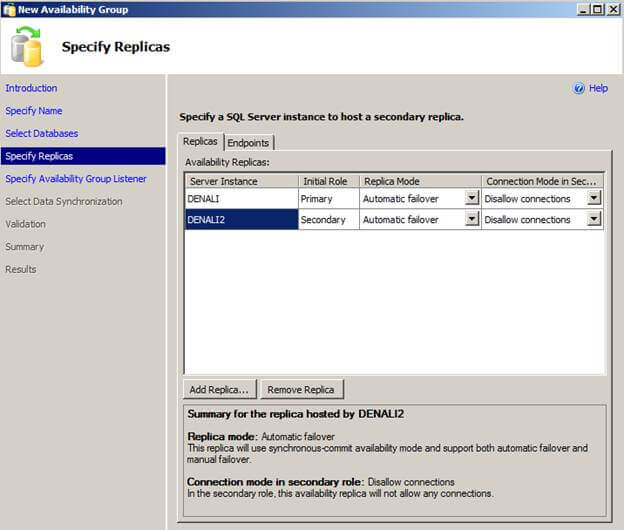 sql server replicas