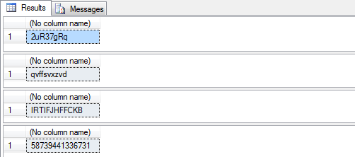 sample random password output