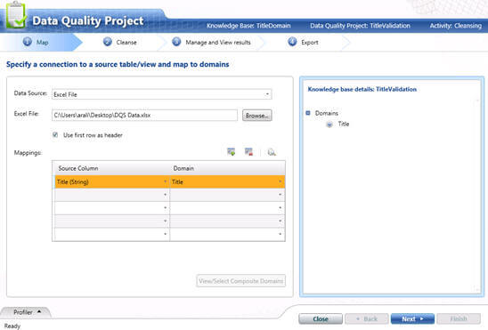 specify the data source (it could be SQL Server or Excel file)