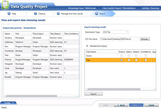 export the cleansed data (after all approval)