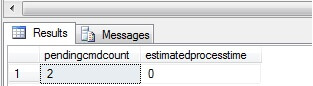 Sample output of executing sp_replmonitorsubscriptionpendingcmds