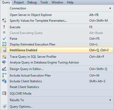 Query / IntelliSense Enabled