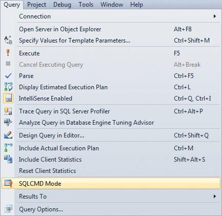 Query / SQLCMD Mode