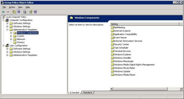 Group Policy Object Editor
