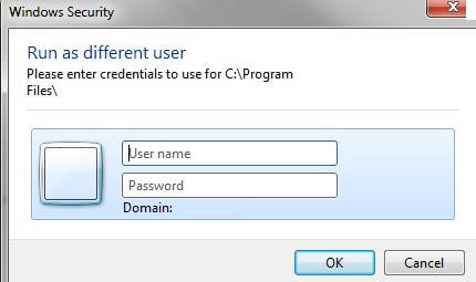 run as different user security credentials
