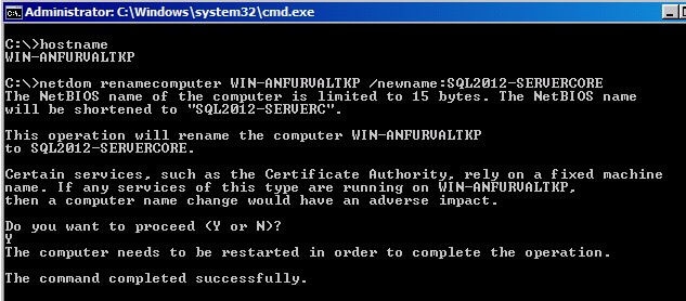 Rename computer using NETDOM