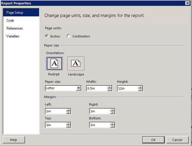 Report Properties