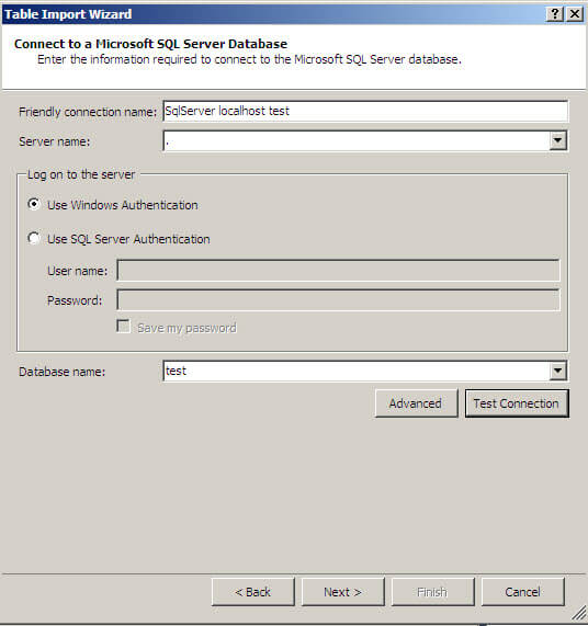 Table Import Wizard