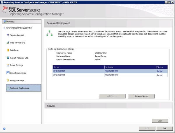 Reporting Services Configuration Manager
