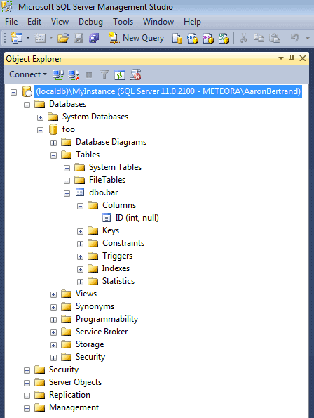 SSMS Object Explorer