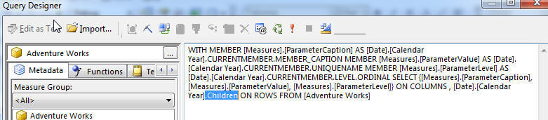 MDX Hidden New Query