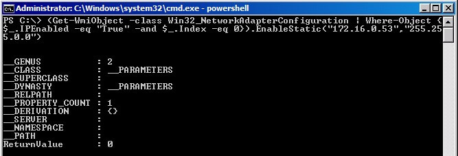 Assign static IP address using Windows PowerShell