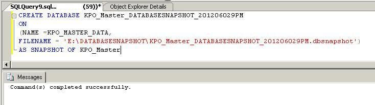 creating dbsnapshot