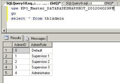 Run SELECT on database snapshot