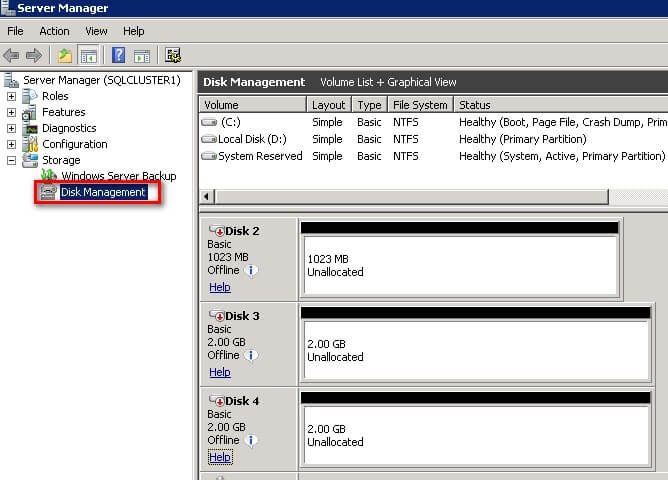 expand the Storage section and select Disk Management