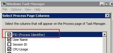 Add PID column in Windows Task Manager
