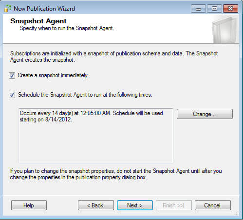 Snapshot Agent Scheduling