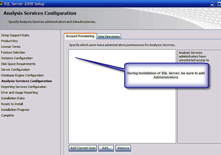 SSAS Install