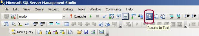 SSMS Toolbar