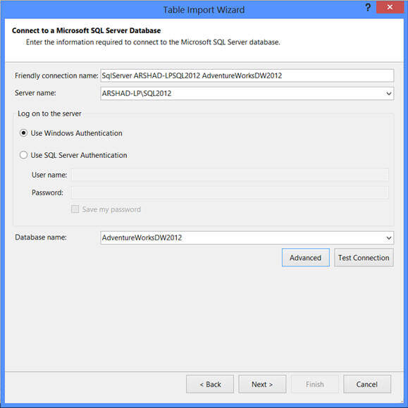 you need to specify the information/credential required for connecting to data source to pull data from